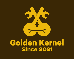 Golden Double Key logo design