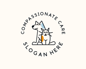 Cat Dog Pet Care Animal logo design