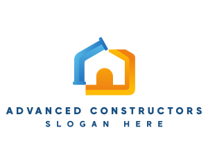 House Pipe Construction logo design