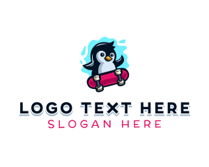 Penguin Stakeboard Animal logo