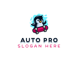 Penguin Stakeboard Animal logo