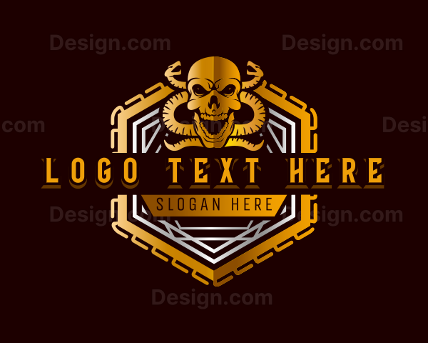 Skull Serpent Snake Logo