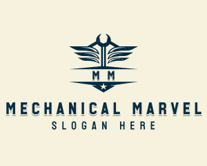 Industrial Mechanical Wrench logo design