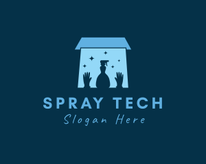 House Cleaning Gloves Sprayer logo design