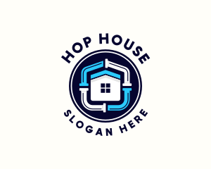 House Pipe Plumbing logo design