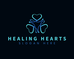 Medical Stethoscope Heart logo design