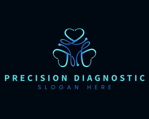 Medical Stethoscope Heart logo design