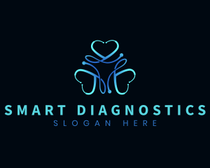 Medical Stethoscope Heart logo design