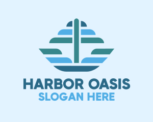 Ocean Sailing Anchor Boat logo design