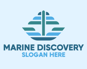 Ocean Sailing Anchor Boat logo design