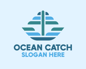 Ocean Sailing Anchor Boat logo design