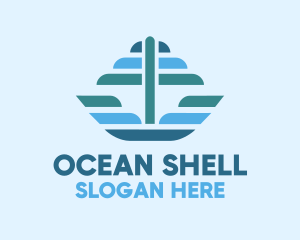 Ocean Sailing Anchor Boat logo design