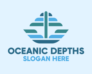 Ocean Sailing Anchor Boat logo design