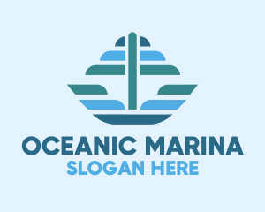 Ocean Sailing Anchor Boat logo design