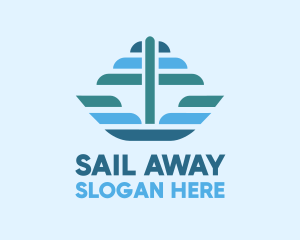 Ocean Sailing Anchor Boat logo design