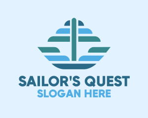 Ocean Sailing Anchor Boat logo design