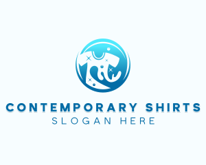 Washing Shirt Laundry logo design