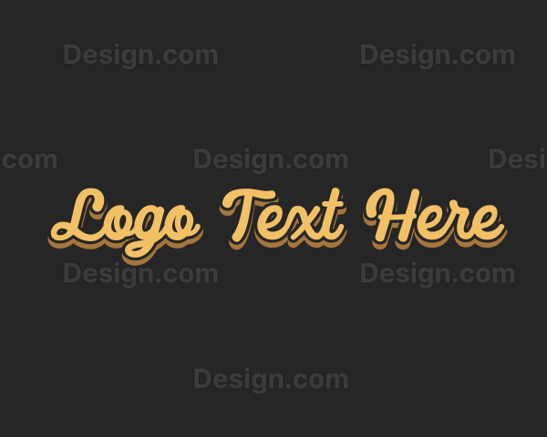 Yellow Cursive Business Logo