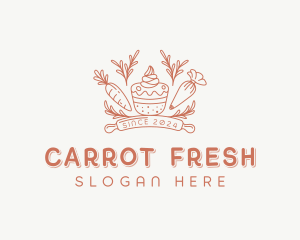 Carrot Cupcake Pastry logo design