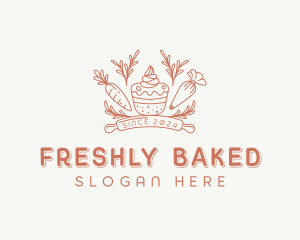 Carrot Cupcake Pastry logo design