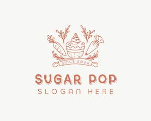 Carrot Cupcake Pastry logo design