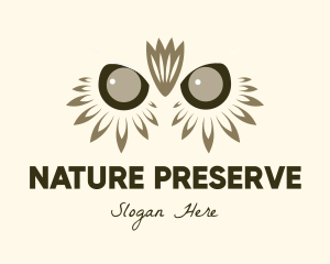 Owl Feather Eyes  logo design