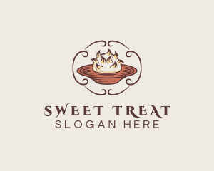 Baked Alaska Food Pastry logo design