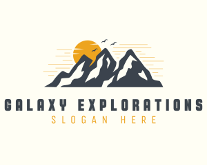 Sunset Mountain Scenery logo design