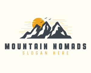 Sunset Mountain Scenery logo design