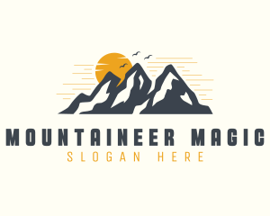 Sunset Mountain Scenery logo design