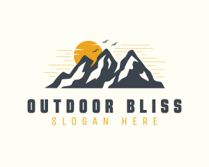 Sunset Mountain Scenery logo design