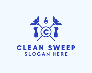 Sanitation Cleaning Janitorial Housekeeping logo design