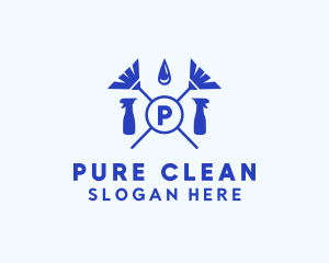 Sanitation Cleaning Janitorial Housekeeping logo design