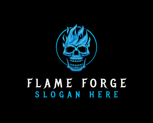 Skull Flame Gaming logo design