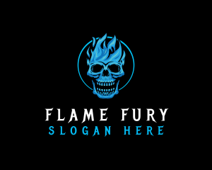 Skull Flame Gaming logo design