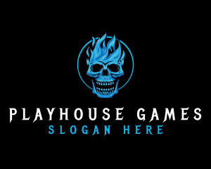 Skull Flame Gaming logo design