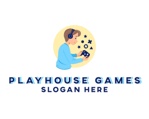 Boy Game Controller logo design