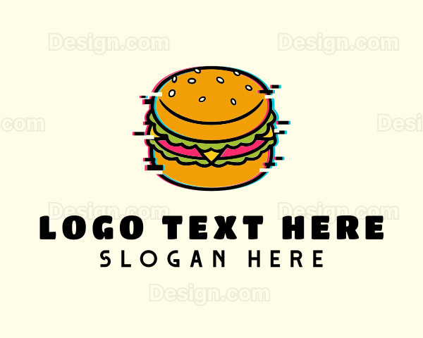 Hamburger Diner Glitch Logo