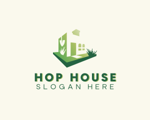 Gardening Grass House logo design