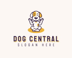 Cartoon Dog Meditation logo design