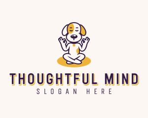 Cartoon Dog Meditation logo design