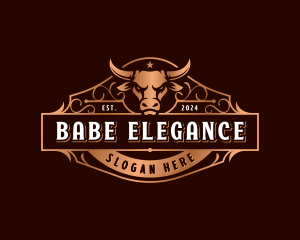 Elegant Ranch Bull Horn logo design