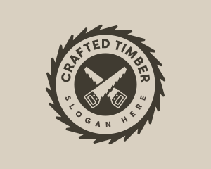 Carpentry Wood Saw logo design