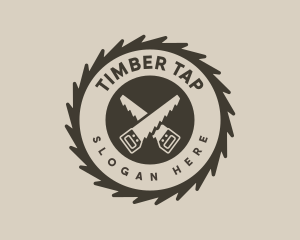 Carpentry Wood Saw logo design