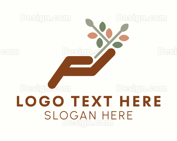 Hand Gardening Plant Logo