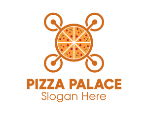 Pizza Food Drone logo design