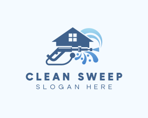 House Pressure Washer Cleaning logo design