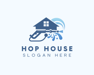 House Pressure Washer Cleaning logo design