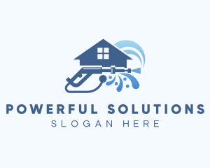 House Pressure Washer Cleaning logo design