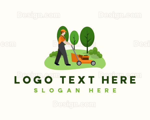 Lawn Mower Landscaping Logo